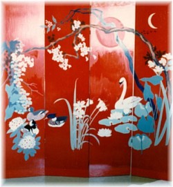 Four panel custom screen, six foot tall.