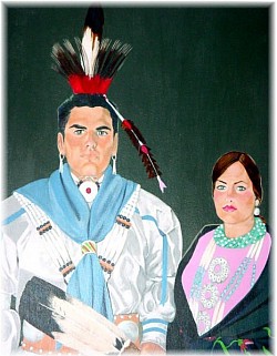 Custom portrait of Osage couple.