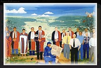 Osage Tribe, Oilmen of the Osages, mural by Robin Polhamus
